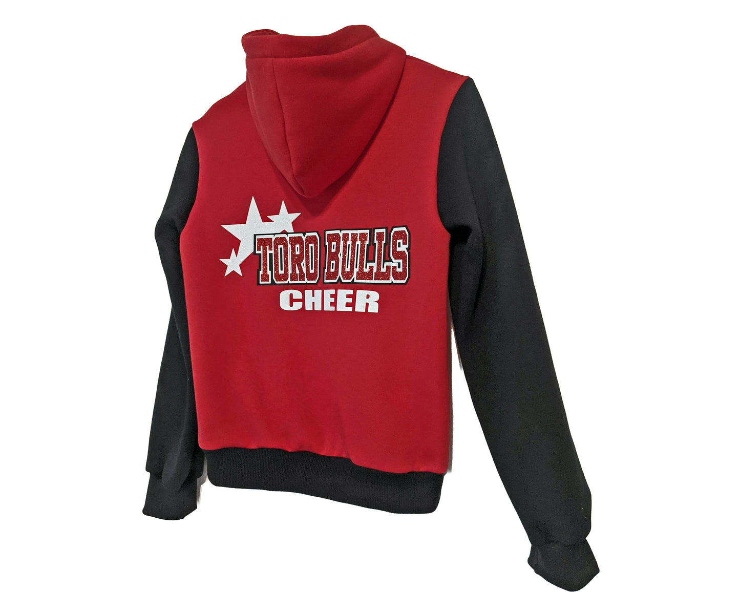 Red and black cheer team hoodie