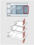 圖9  愛立信3E負(fù)載點調(diào)節(jié)器的封裝布線是可以縮放的。單個PCB布線可以容納不同類產(chǎn)品以提高靈活性