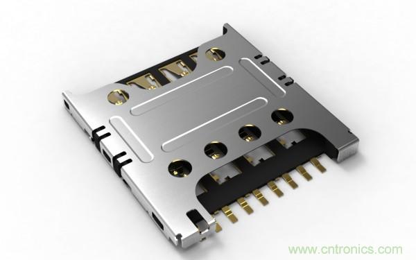 超薄插拔式Micro SIM卡連接器，高度僅為1.24毫米