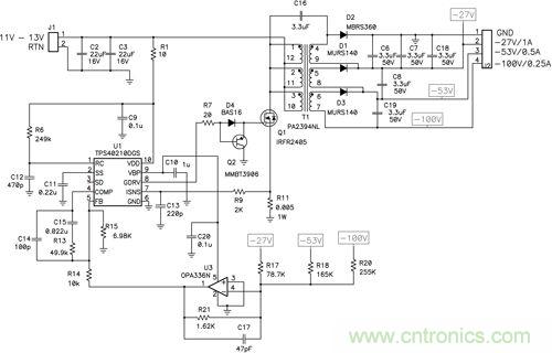 圖 1 這種獨(dú)特的拓?fù)浣Y(jié)構(gòu)可提供非常好的交叉調(diào)節(jié)，奧妙何在？