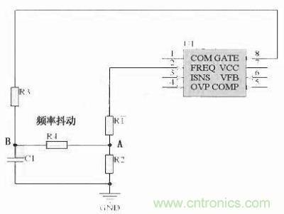 對于采用單顆鏡像電阻設(shè)定頻率，比如IR1150