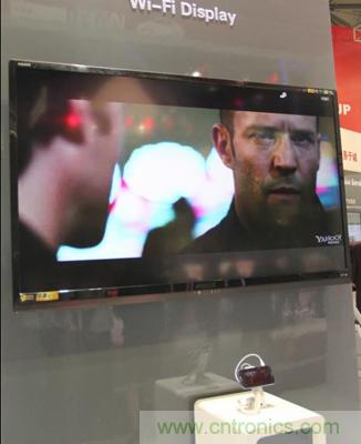 圖3：聯(lián)芯LC1811 的"WiFi Display"（同步無線輸出高清視頻）性能演示。