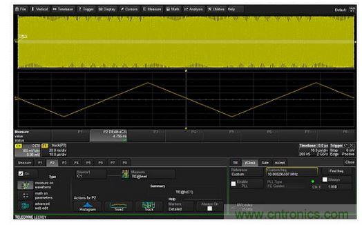 使用TIE參數(shù)軌跡可以繪制出PM波形每個周期的瞬時相位與時間的關(guān)系圖，從而實(shí)現(xiàn)對調(diào)相信號的解調(diào)。