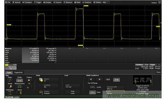 只對脈沖寬度超過48±0.8ns范圍的脈沖觸發(fā)的排它型觸發(fā)器。