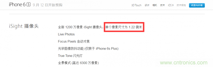 iPhone 6s告別800萬(wàn)像素，探秘新攝像頭“1.22微米像素”
