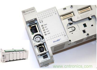 圖1：Allen-Bradley Micro850可編程邏輯控制器(PLC)的價格約為500美元，是高度堅固、可配置、隔離性和易用性方面的標(biāo)桿，盡管有PC/嵌入式計算設(shè)備的競爭，仍在工廠自動化領(lǐng)域中保持著強勢地位。
