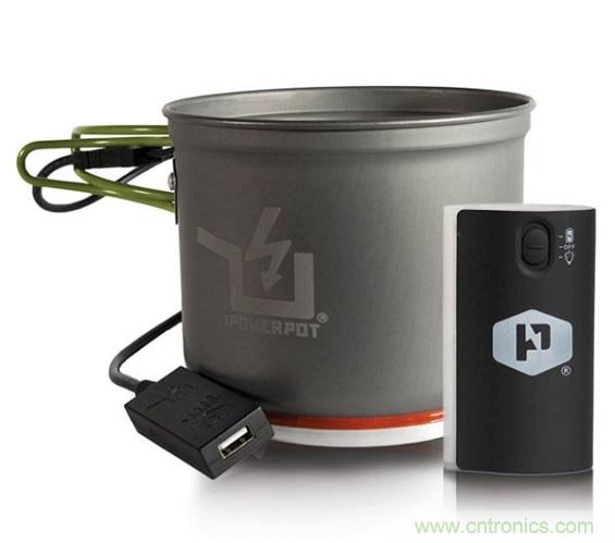 圖6：Powerpot設(shè)備利用熱源發(fā)電，使用者能一邊烹煮食物一邊為移動設(shè)備充電。