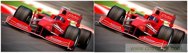 右側(cè)圖片按照DSC規(guī)范進(jìn)行了2.5x壓縮，左側(cè)圖片未經(jīng)壓縮。瀏覽者很難看出兩者的差別。