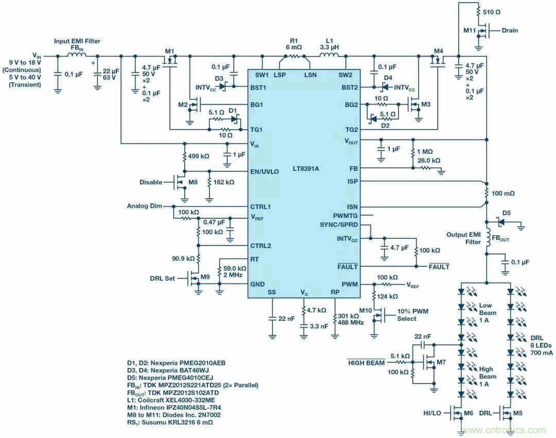 一顆芯驅(qū)動(dòng)整個(gè)車前燈組，這個(gè)控制器是怎么做到滴？