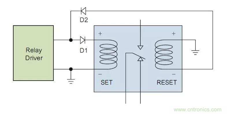 如何利用二極管電路實(shí)現(xiàn)雙線圈鎖存繼電器？