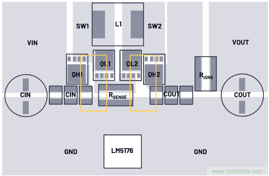 低輻射的4開(kāi)關(guān)降壓-升壓型控制器布局&mdash;&mdash;單熱回路與雙熱回路