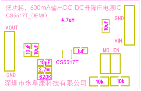 如何運(yùn)用升降壓芯片CS5517實(shí)現(xiàn)鋰電池穩(wěn)定輸出3.3V/3.6V（1.2-5V）的電壓？